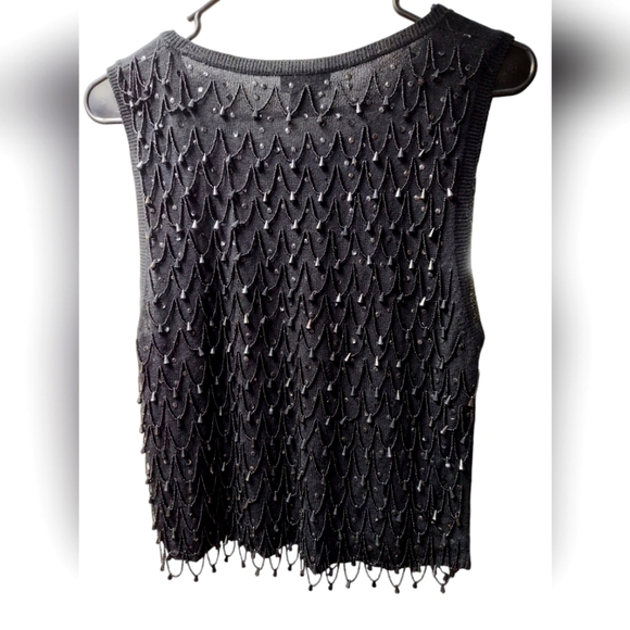 Vintage BCBG Beaded Sweater, L, Runs Small - Picture 3 of 3